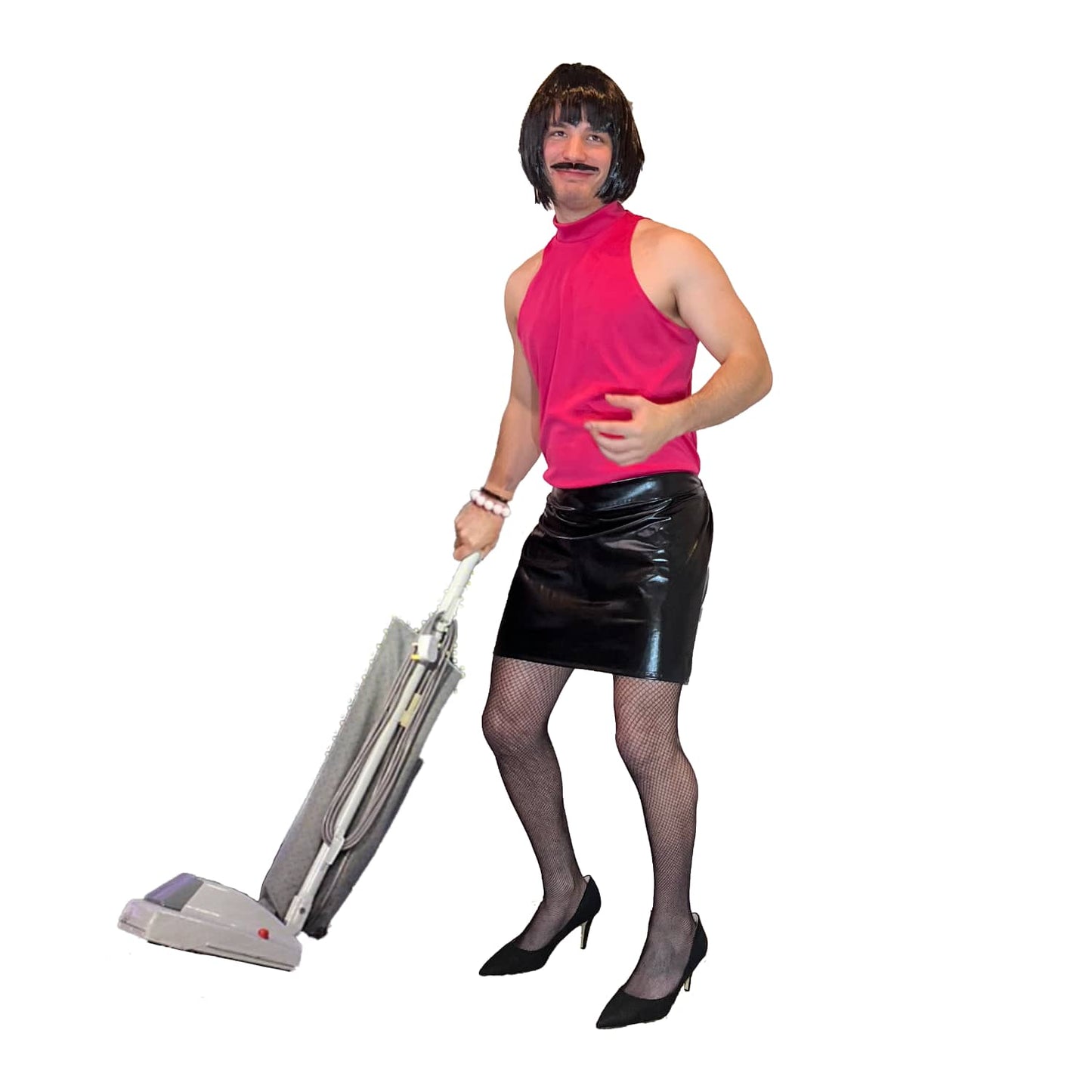 Men`s Break Free Housewife Costume Wig Freddie Mercury Fancy Dress Drag Queen
