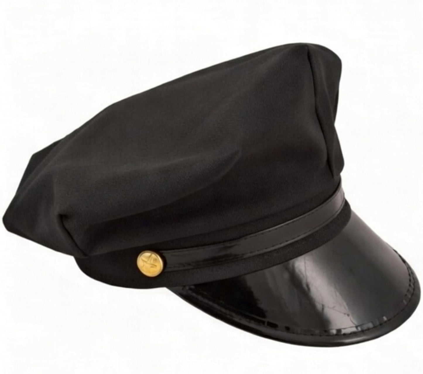 Black Chauffeur Driver Hat Fancy Dress Costume Accessory for Men and Women