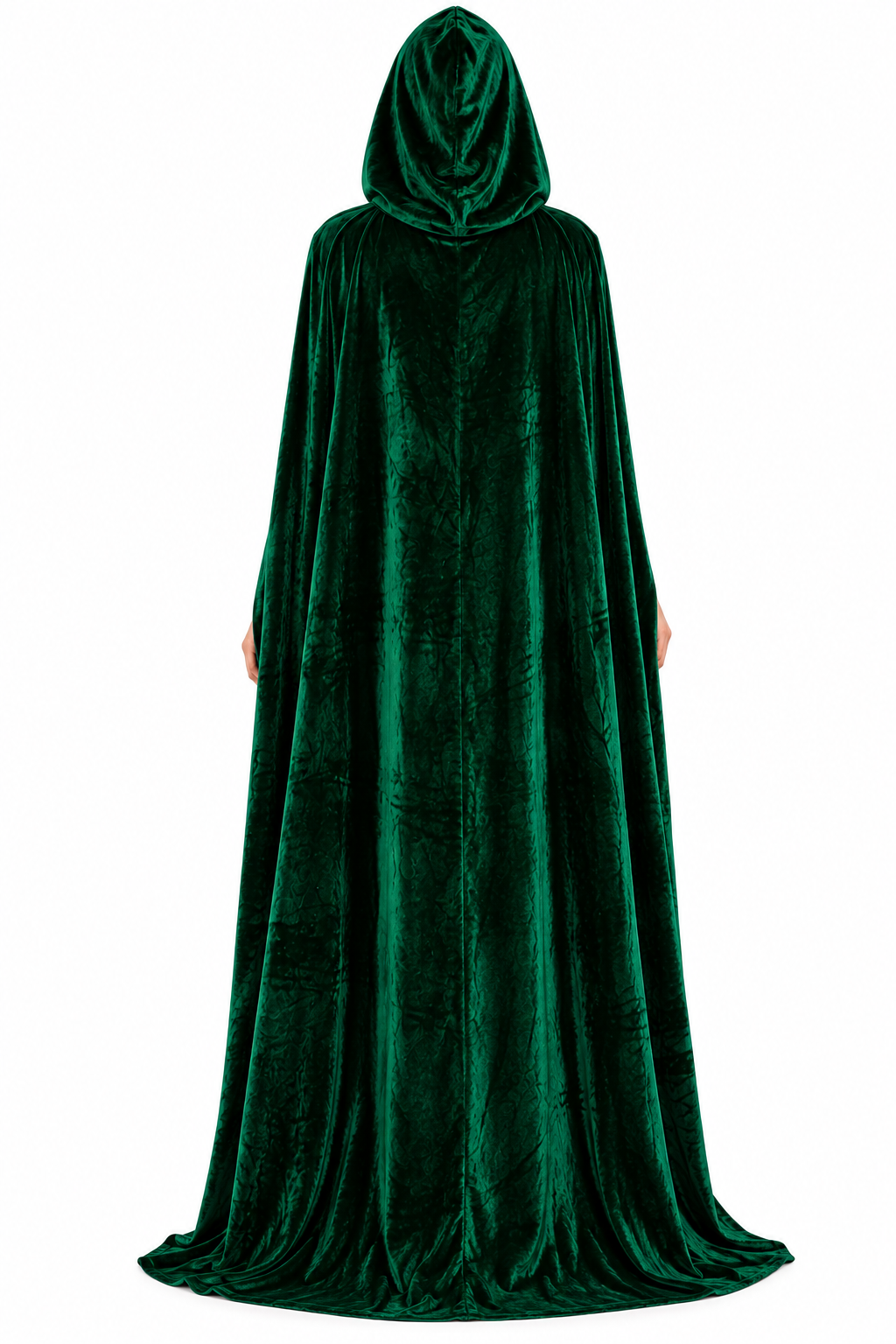 SoWest Green Velvet Hooded Cloak 170cm Full Length Fantasy Halloween Cape