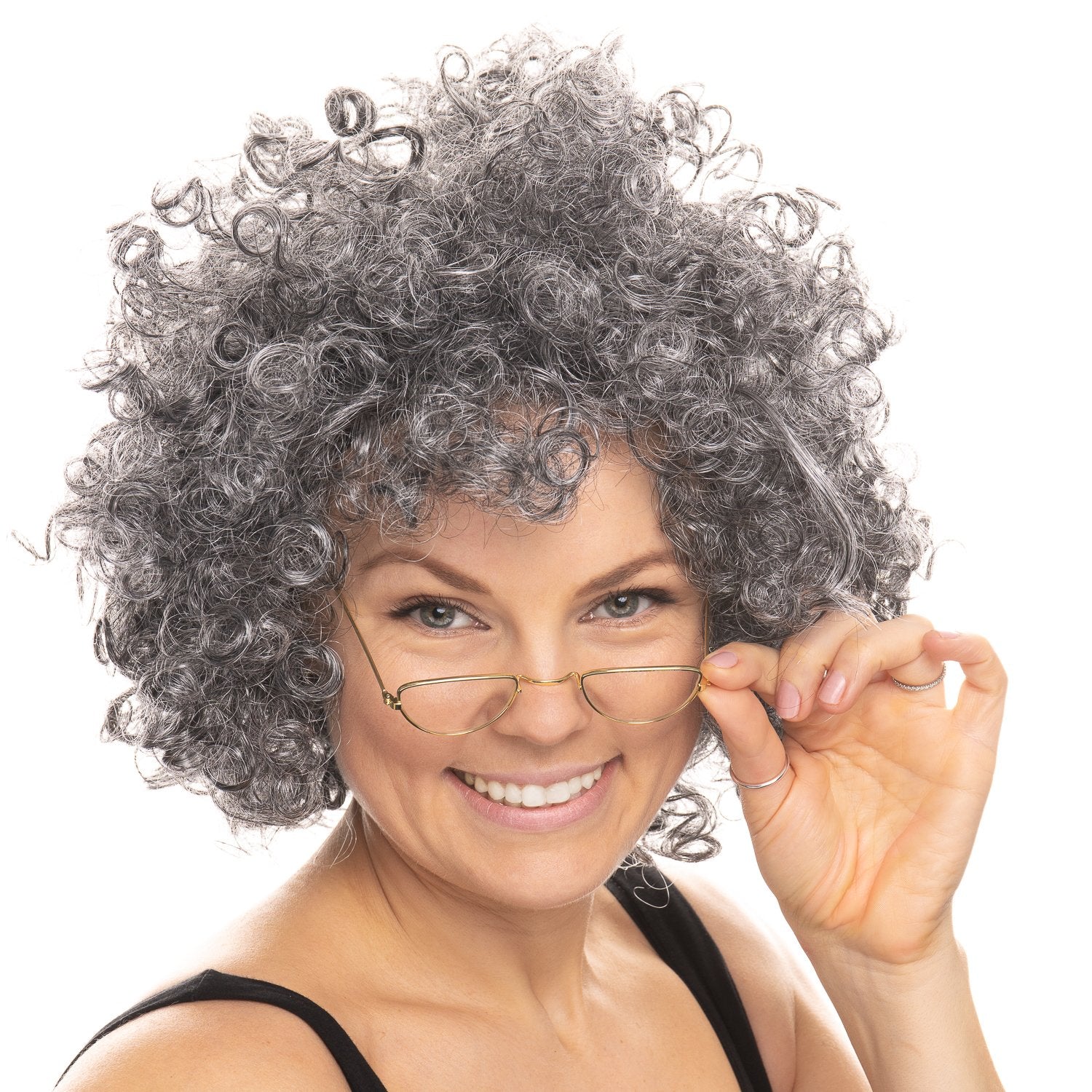 grey curly wig fancy dress Grey Curly Afro Wigs Funky 70s Disco Clown Unisex Fancy Hair Costume Dress Party