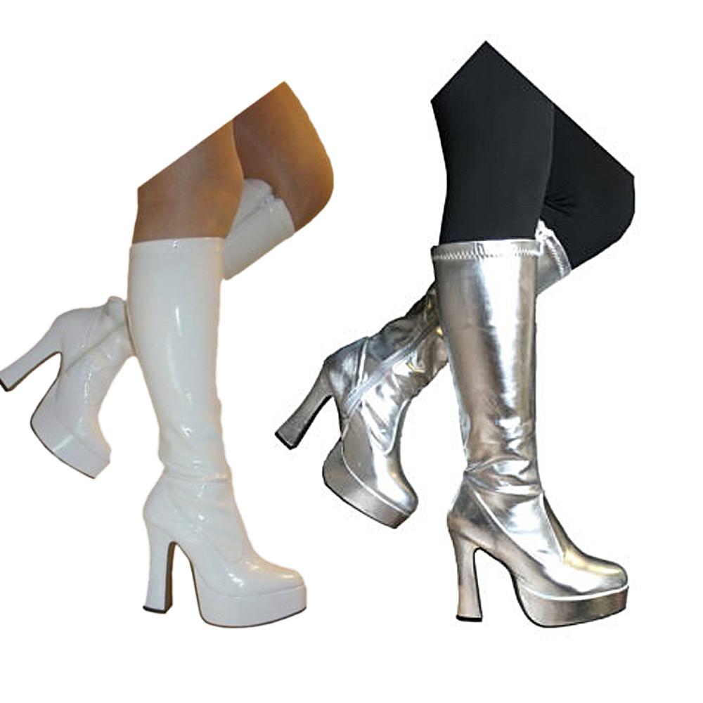 Silver gogo boots on sale