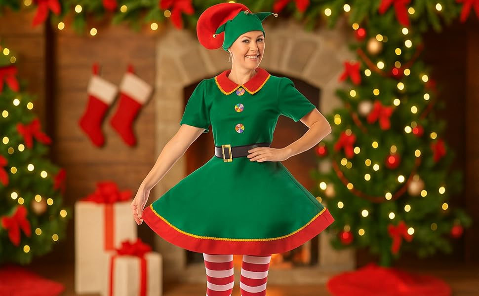Christmas Sweet Elf Fancy Dress Costume