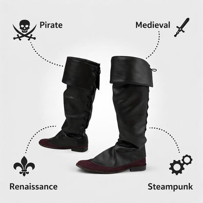 Black Pirate Boot Covers
