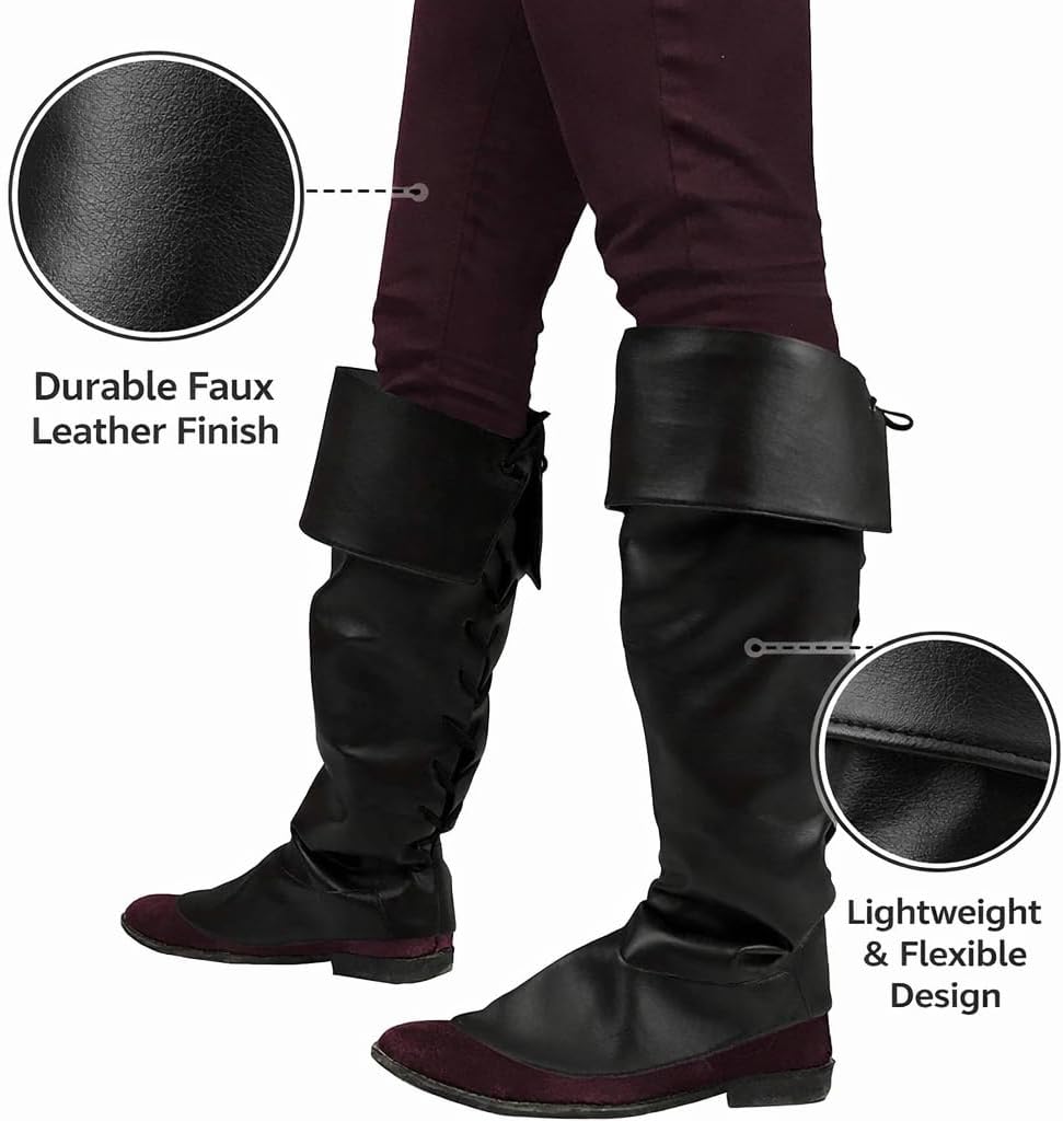Black Pirate Boot Covers