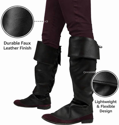 Black Pirate Boot Covers