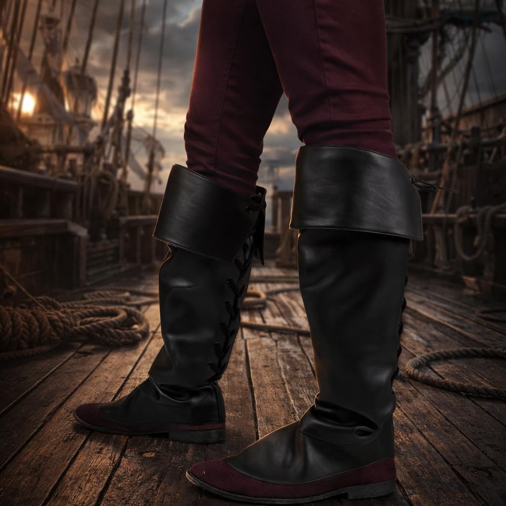 Black Pirate Boot Covers
