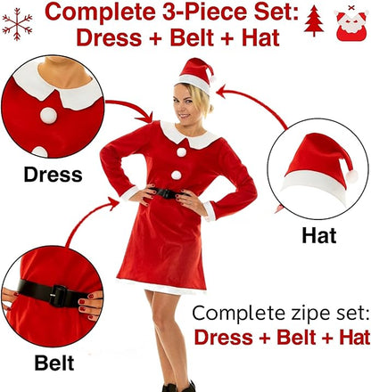 Christmas Miss Santa Fancy Dress Costume