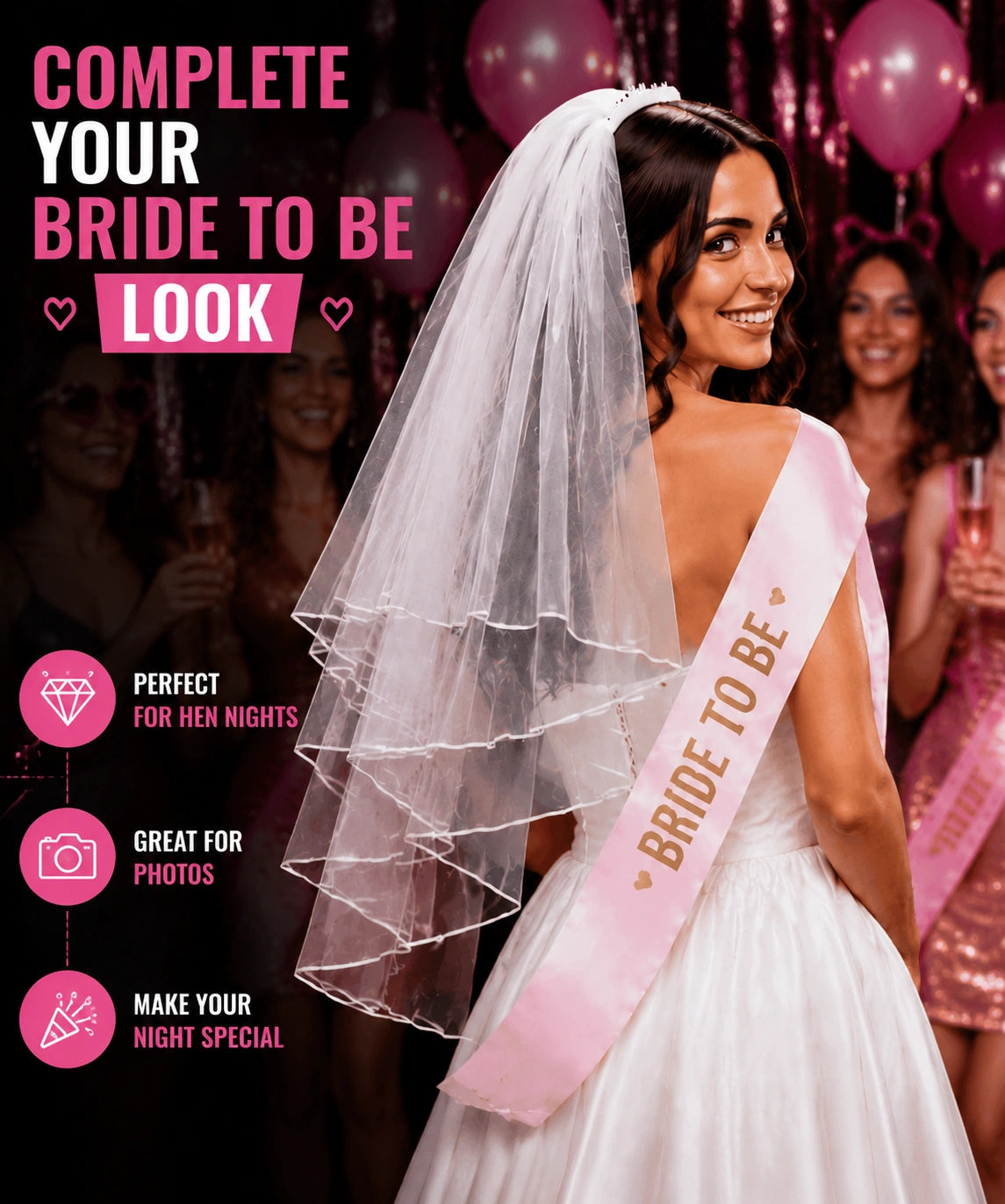 Bride to Be Veil (white)