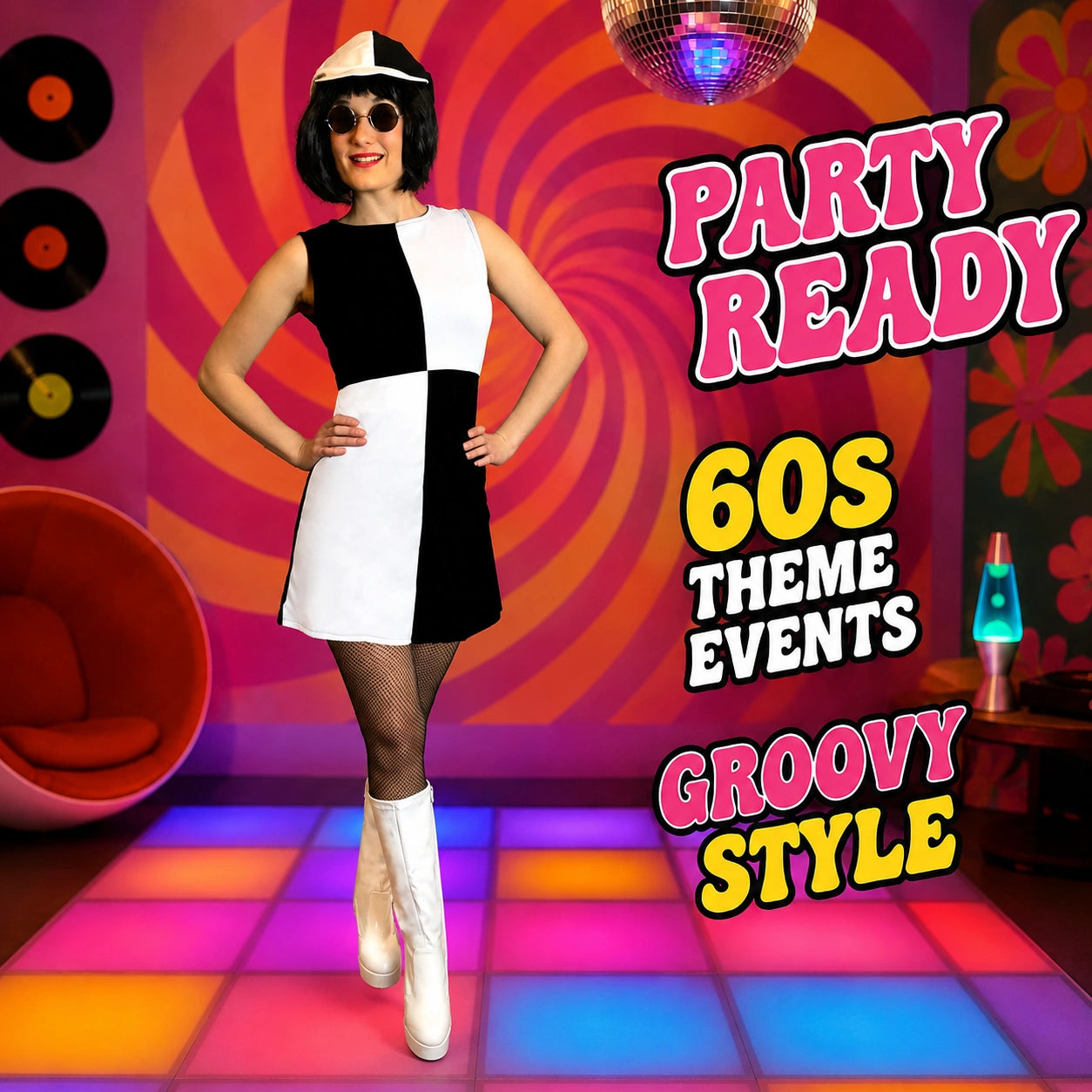 Mod Girl Fancy Dress Costume