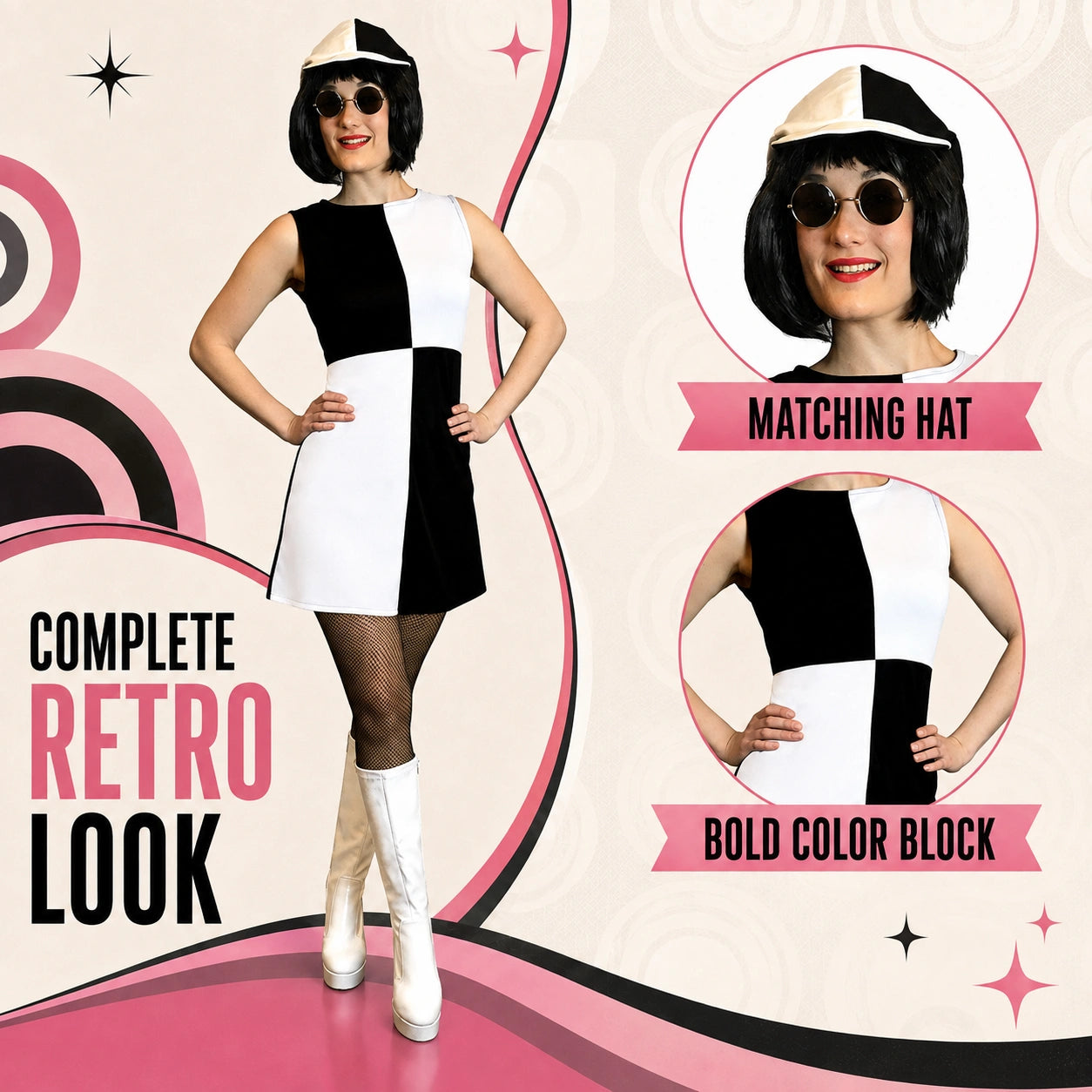 Mod Girl Fancy Dress Costume