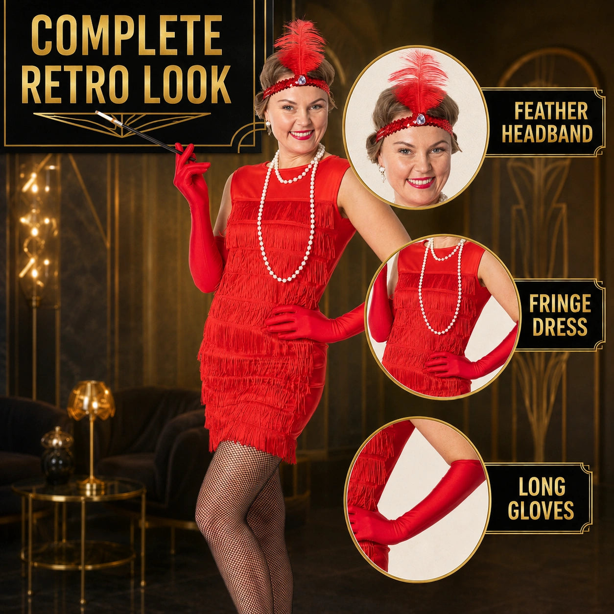 Red Flapper Dress Costume