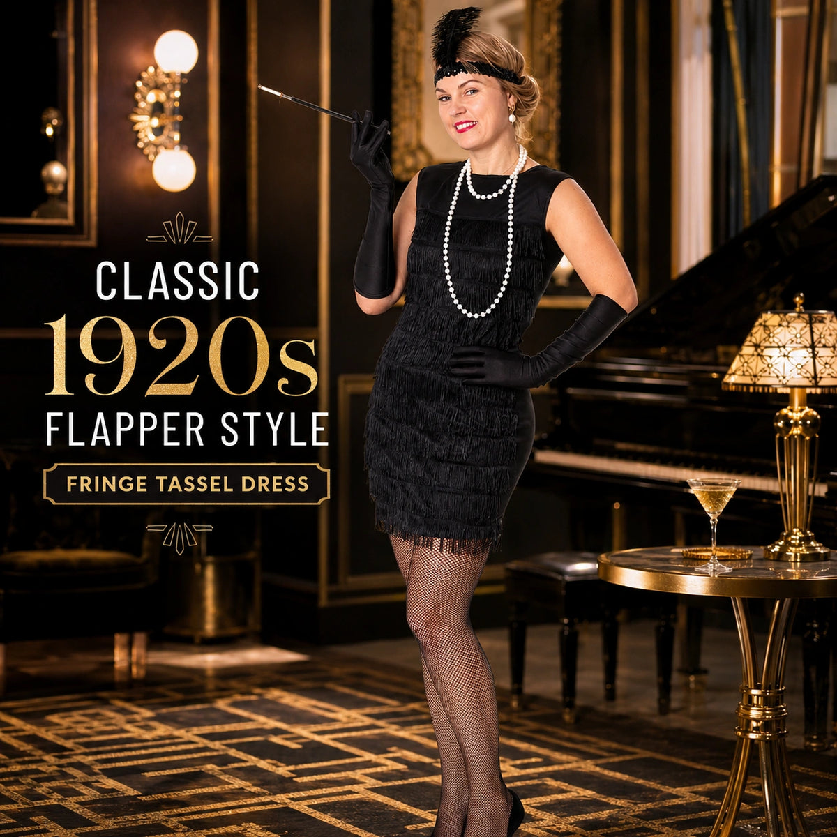 1920s black flapper dress Costume – Sowest Fancy Dress authentic 1920s flapper dress