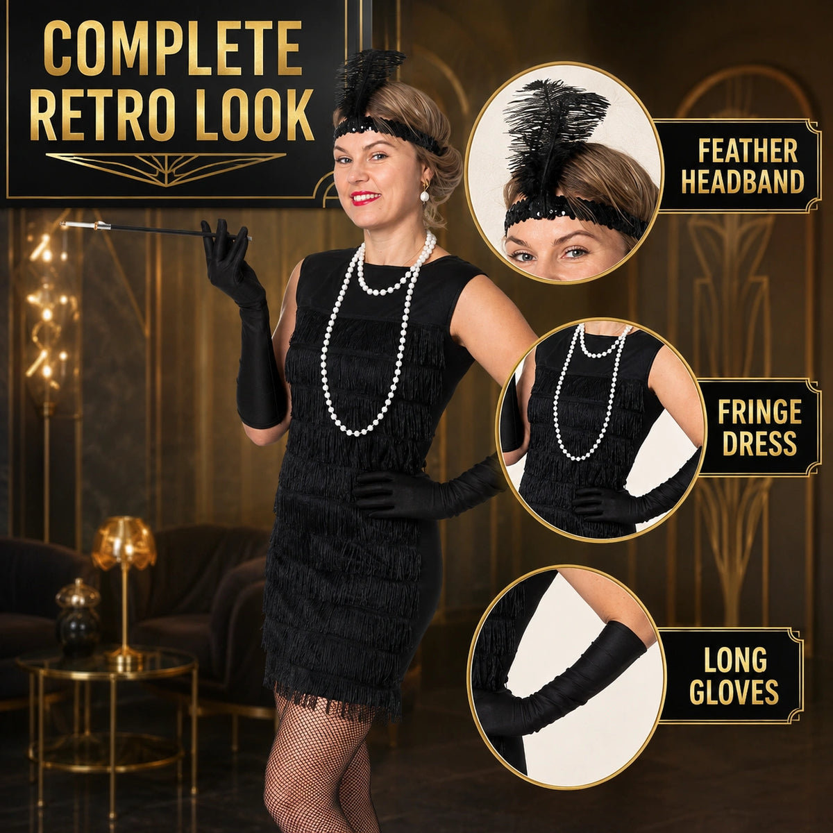 Black Flapper Dress Costume