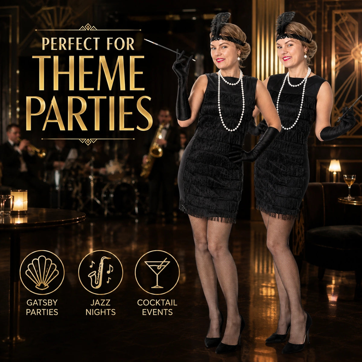 Black Flapper Dress Costume