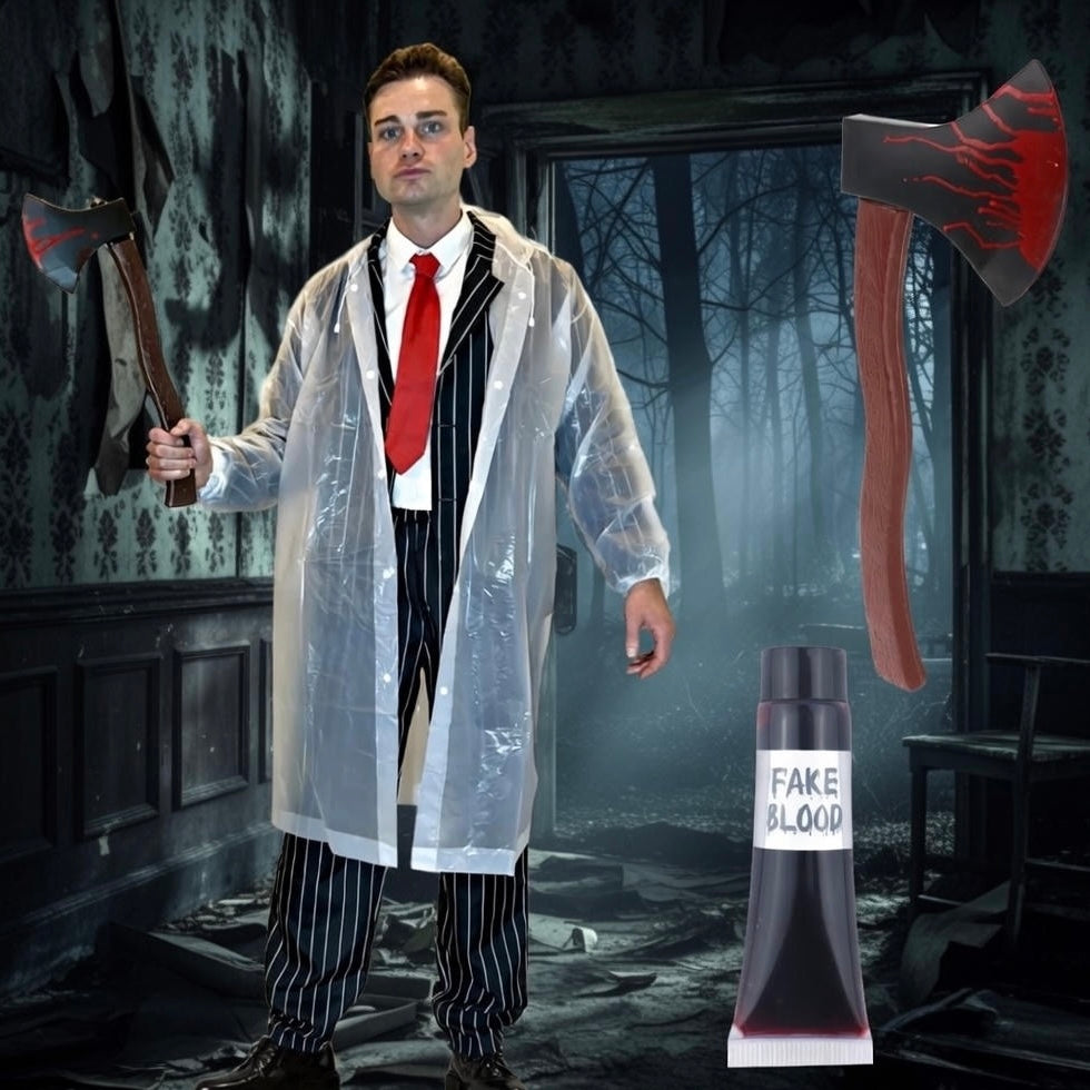 Fancy Dress Costume Physco Baterman Halloween Party Costume