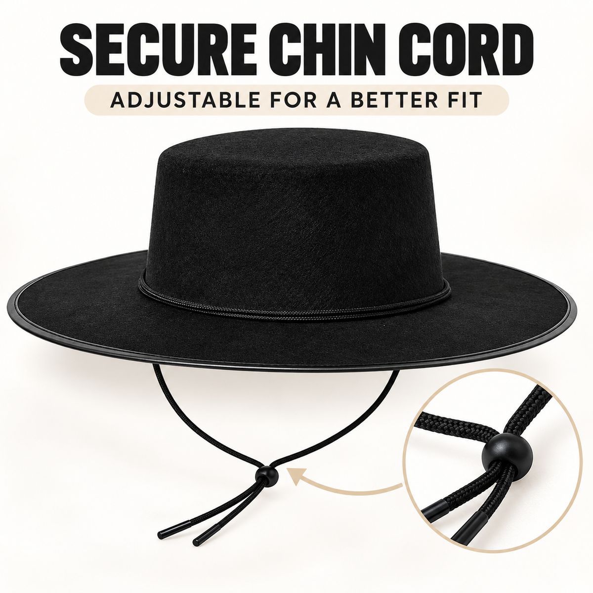 SoWest Black Felt Highwayman Bandit Style Fancy Dress Hat