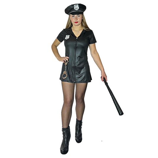 Sexy Cop costume dress,Hat,Hand Cuffs & Truncheon