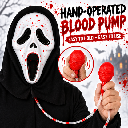 Bleeding Ghost Mask with Fake Blood Pump for Adults & Teens