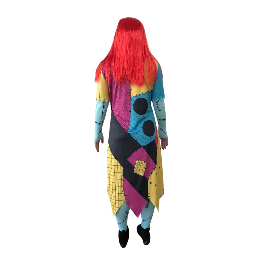Patch Dress-Red Wig-Socks.Gloves