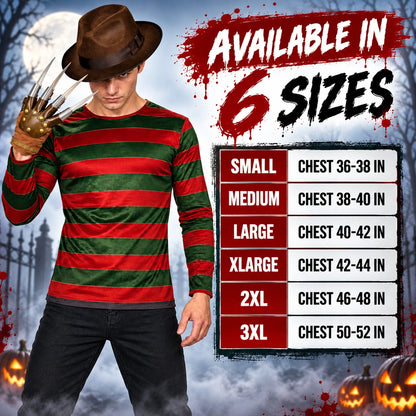 Burnt Man Horror Glove & Hat Set Halloween Fancy Dress Costume Accessories