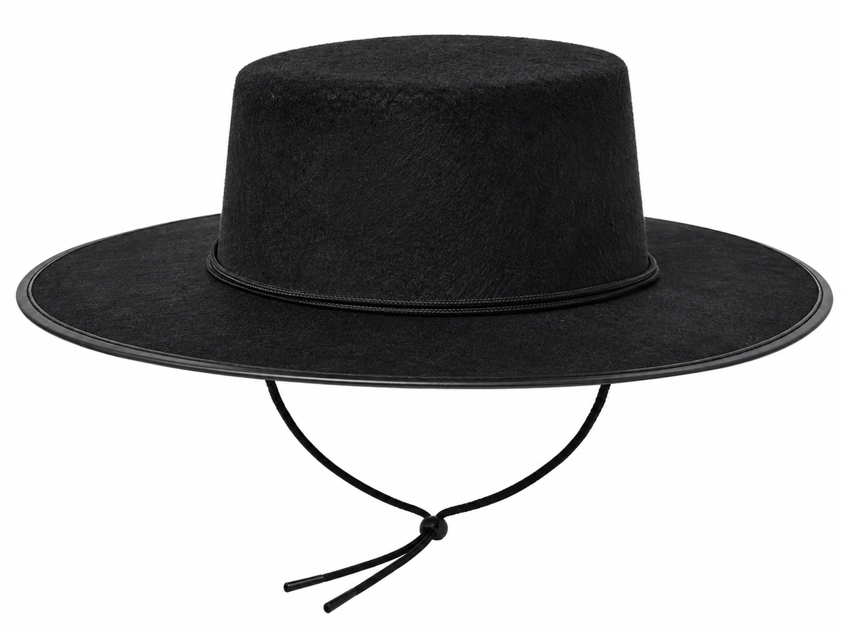 SoWest Black Felt Highwayman Bandit Style Fancy Dress Hat