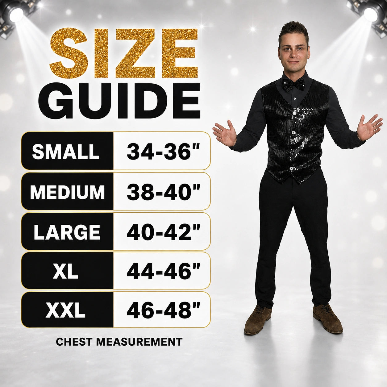 Black Sequin Waistcoat