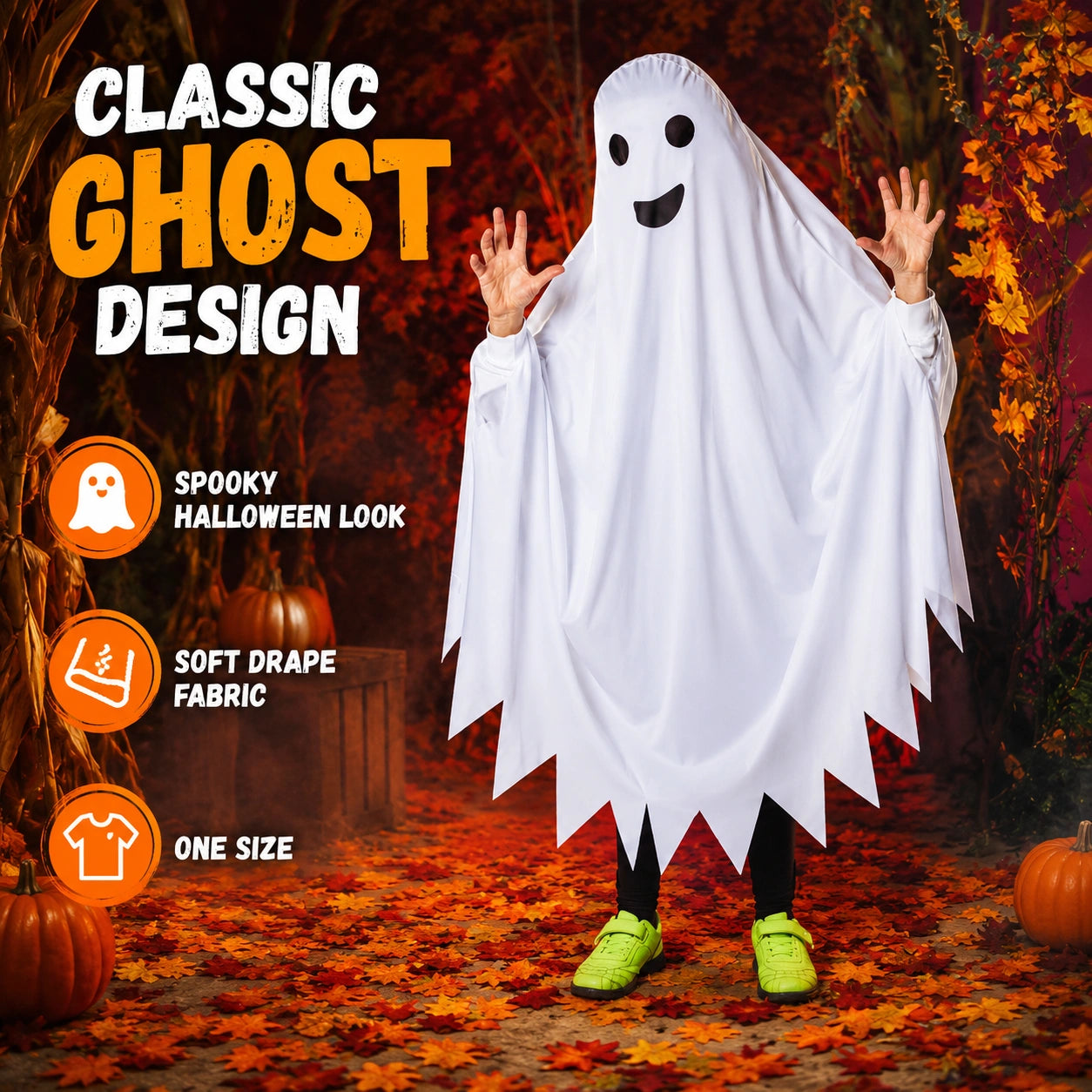 Ghost Costume Poncho