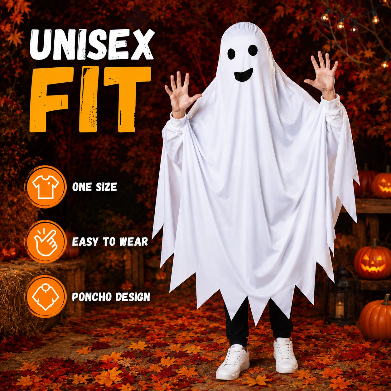 Ghost Costume Poncho