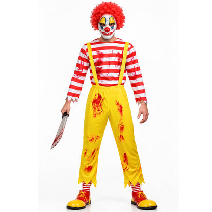 Scary Clown Ron with Mask Wig And Knife