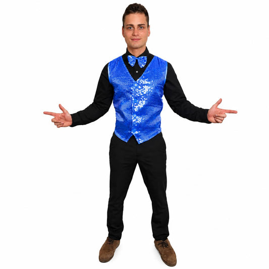 Blue Sequin Waistcoat