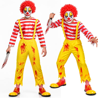 Scary Clown Ron with Mask Wig And Knife